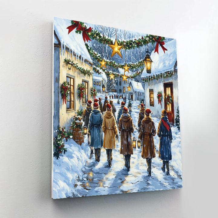 Starlit Village Carol Walk Painting by numbers kit