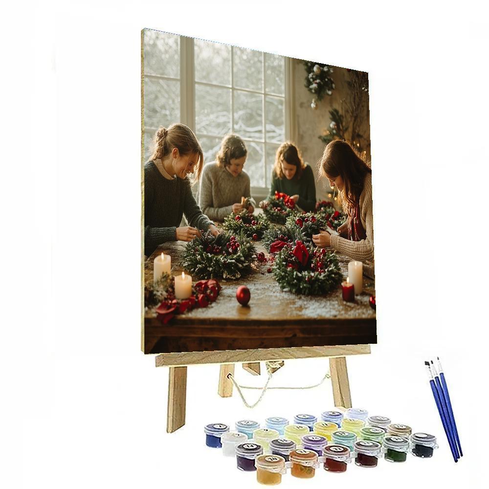 Wreath Making Afternoon Painting by numbers kit