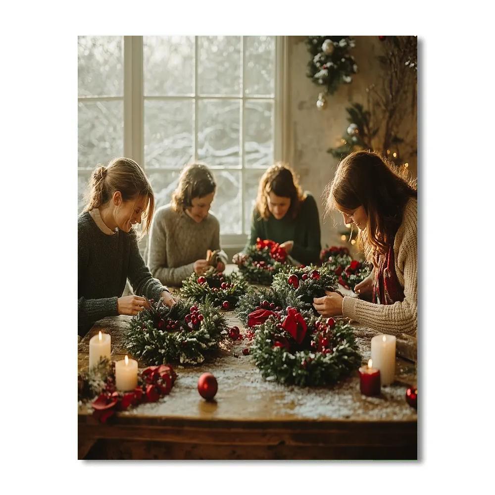 Wreath Making Afternoon Painting by numbers kit