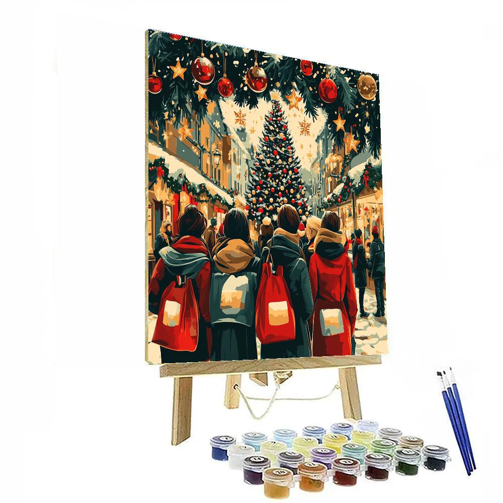 Midnight Snow Globe Stroll Painting by numbers kit