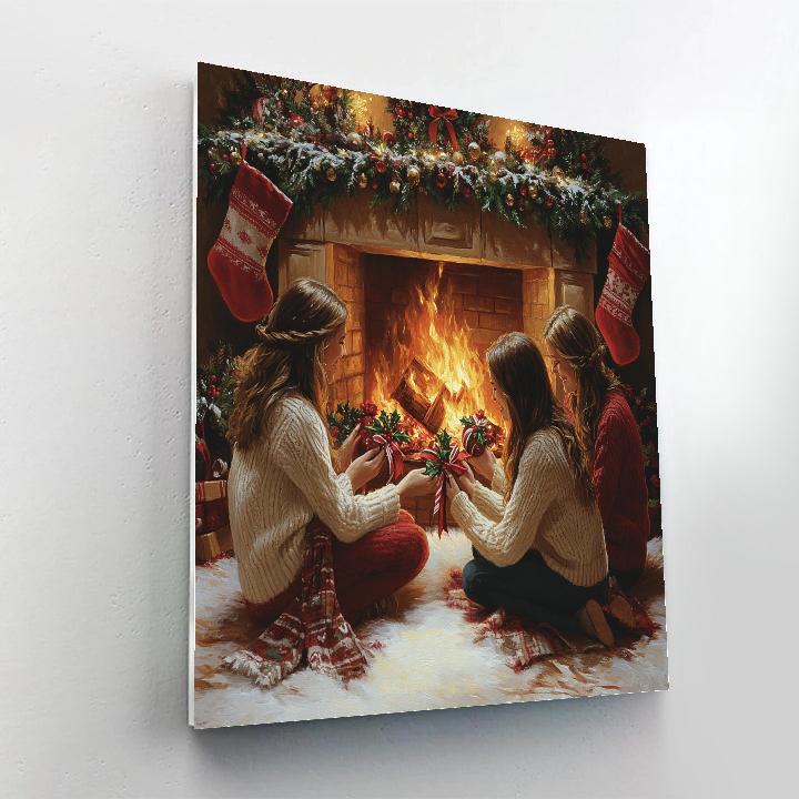 Fireside Ornament Exchange Number painting