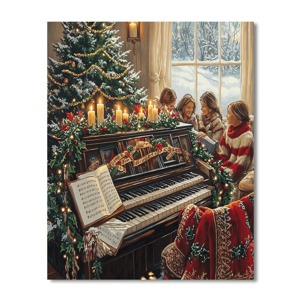 Christmas Choir Around The Piano Paint by numbers kits