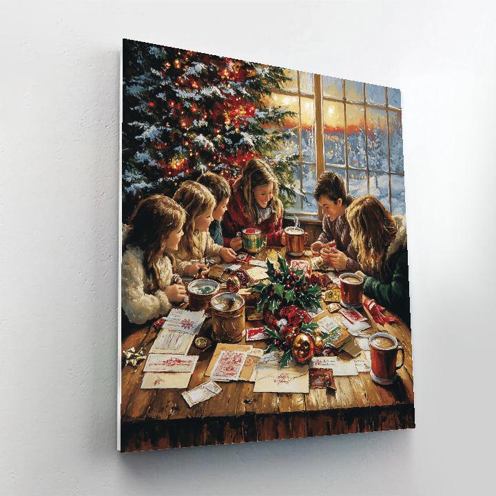 Christmas Card Writing Table Paint by numbers kits