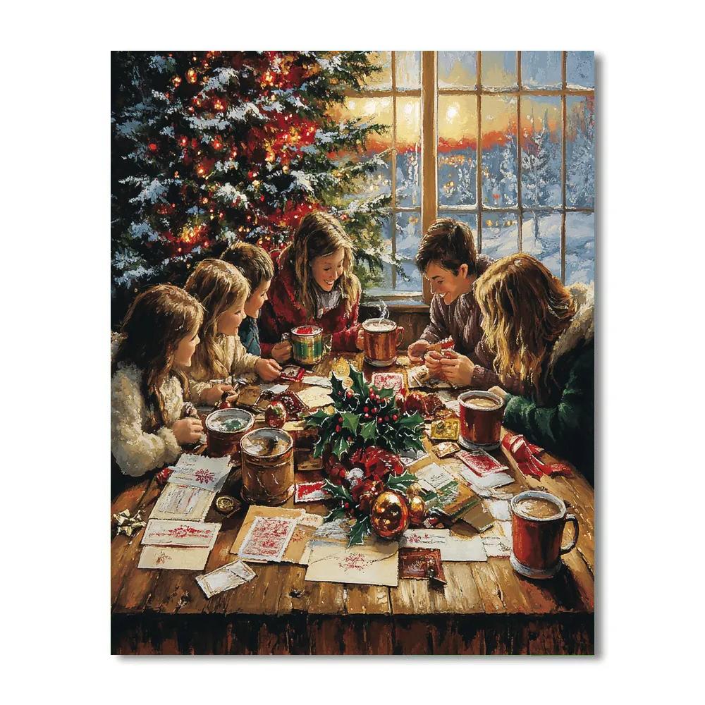 Christmas Card Writing Table Paint by numbers kits