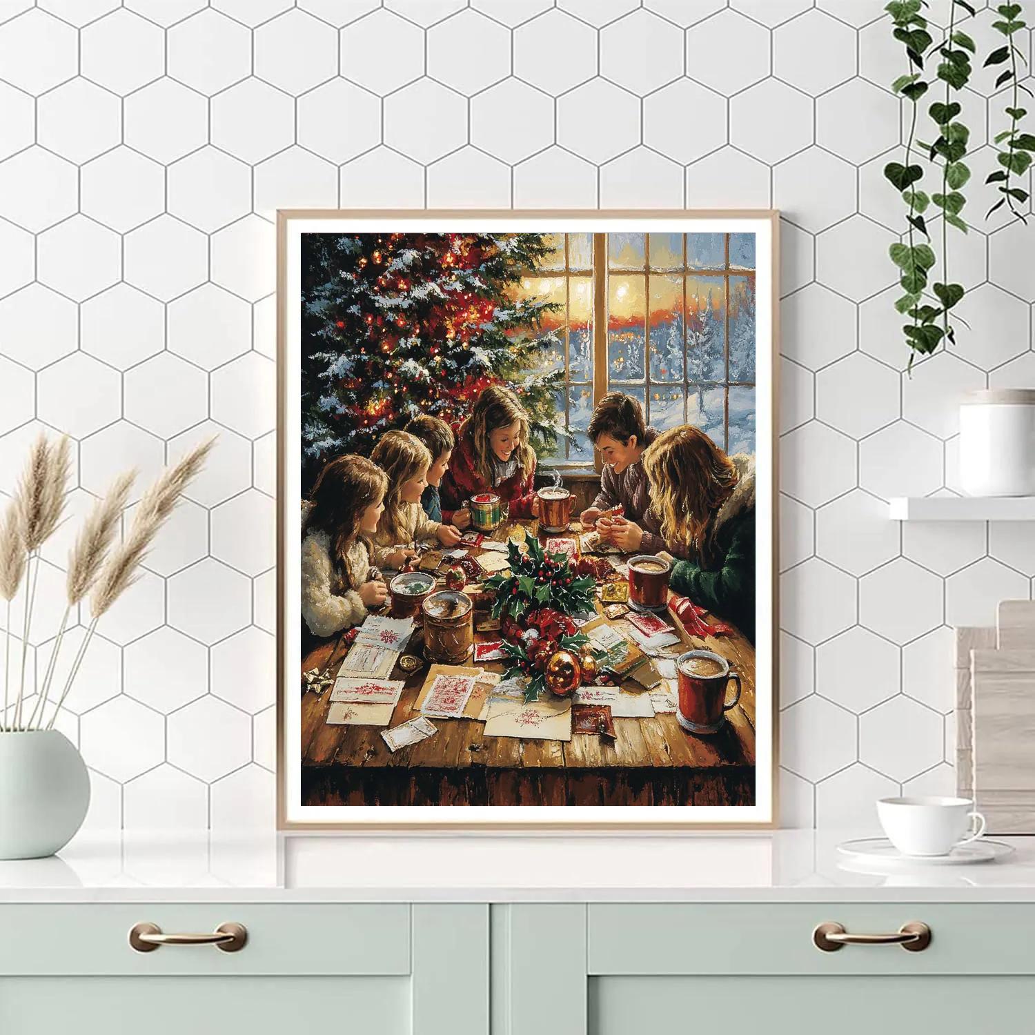 Christmas Card Writing Table Paint by numbers kits