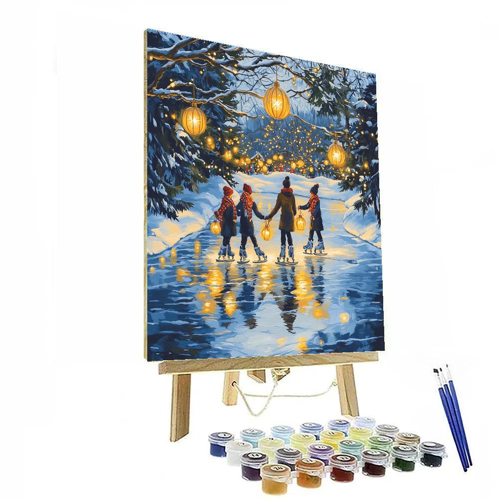 Lanterns On The Frozen Pond Number painting