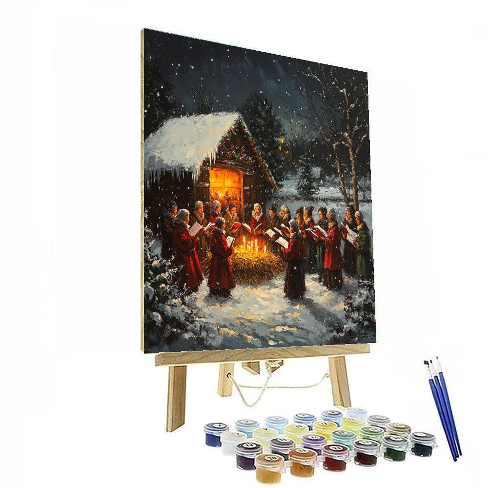 Nativity Visit With Carols Painting by numbers kit