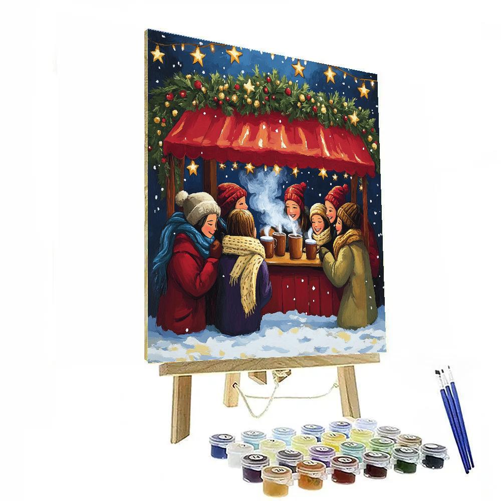 Christmas Market Chocolate Stand Numbered painting kits
