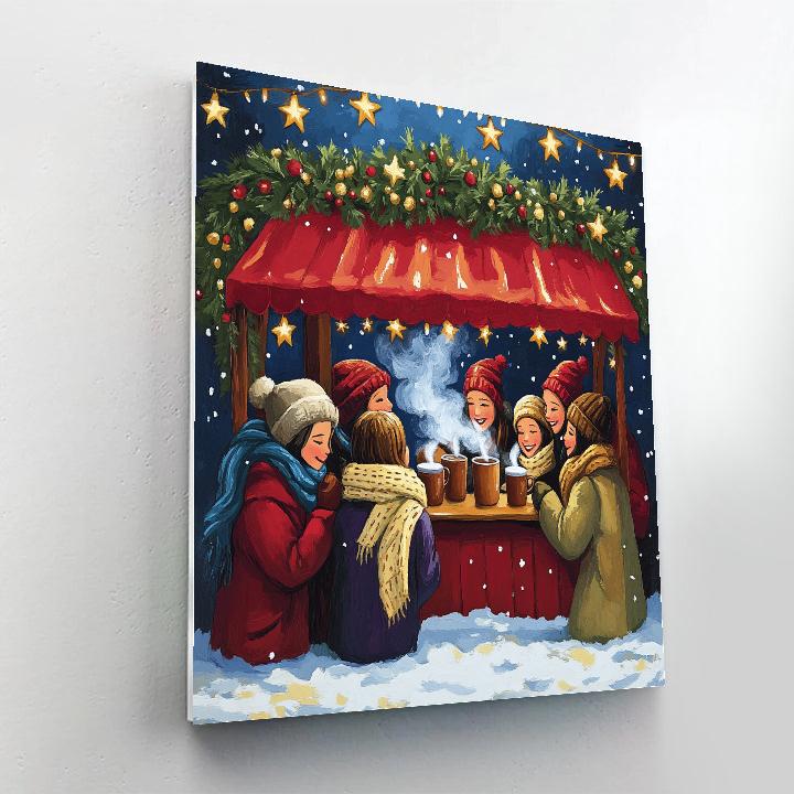 Christmas Market Chocolate Stand Numbered painting kits