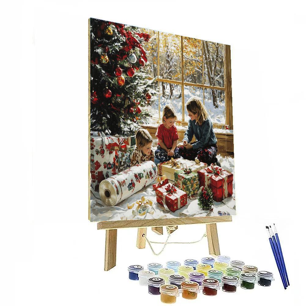 Secret Gift Wrapping Nook DIY paint by numbers