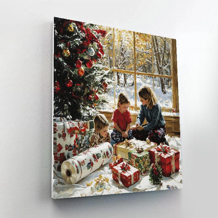 Secret Gift Wrapping Nook DIY paint by numbers