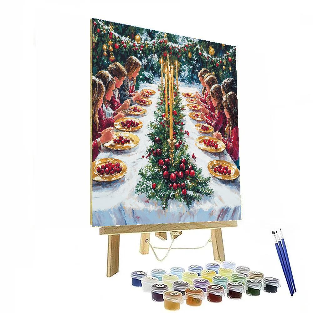 Candlelit Christmas Dinner Blessing Number painting