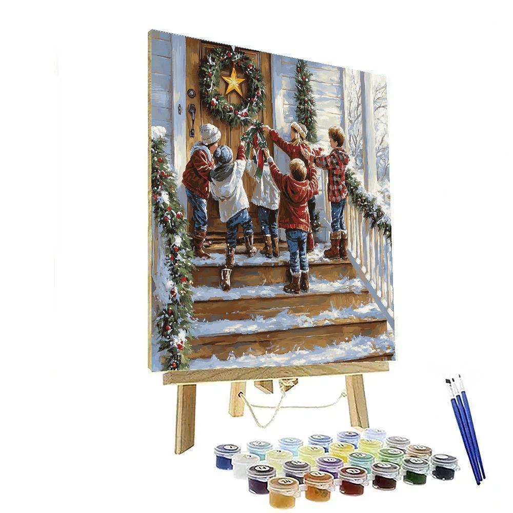 Snowy Porch Ornament Hanging Number painting