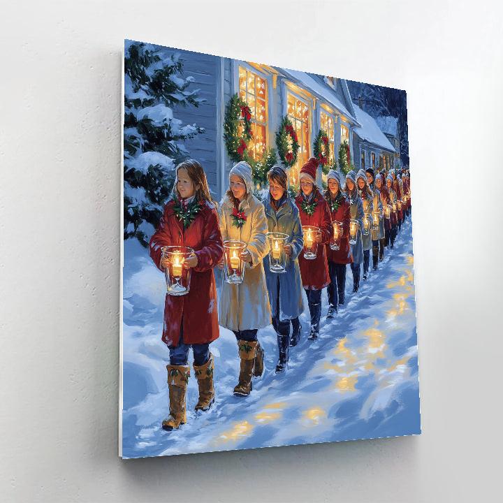 Christmas Eve Candle Procession Painting by numbers kit