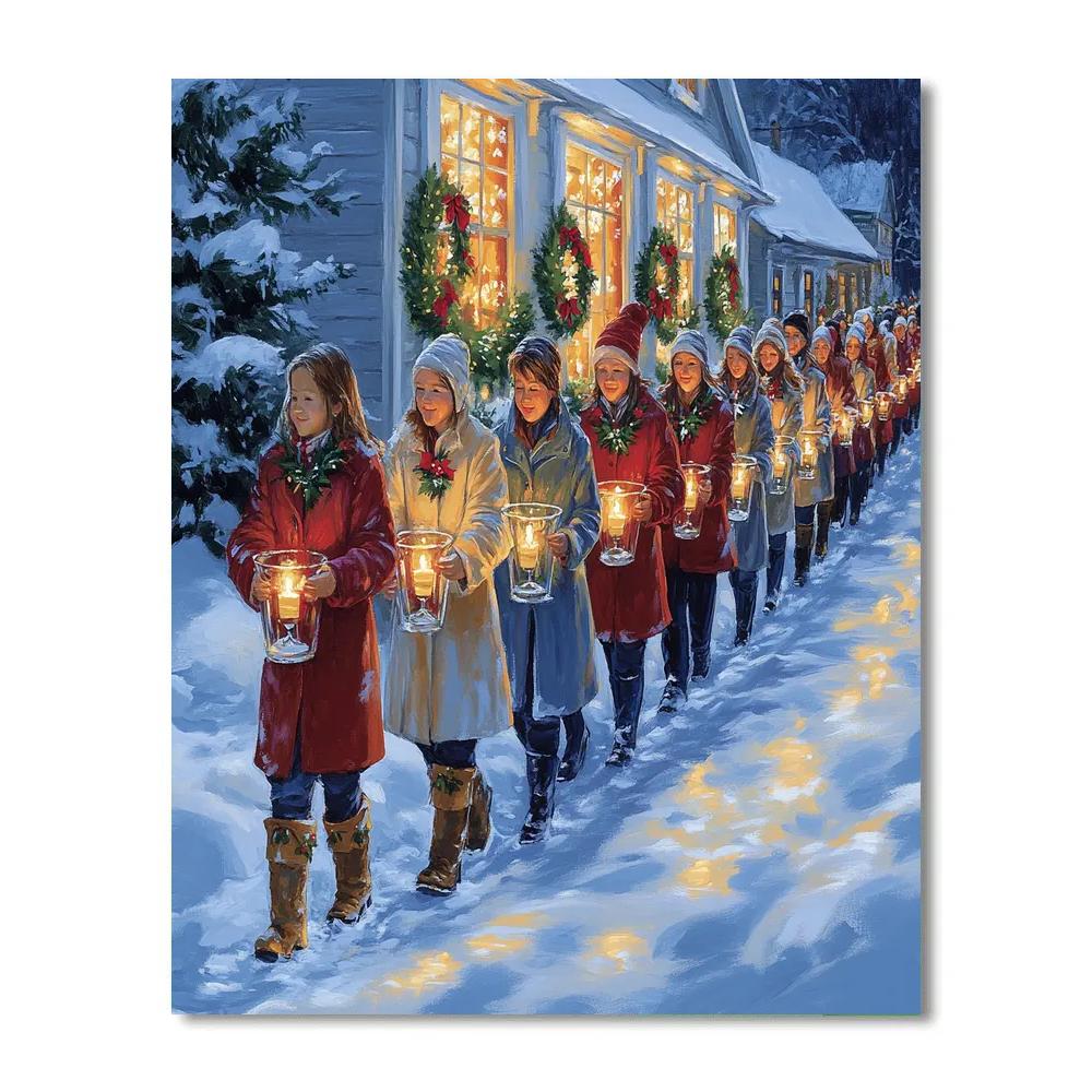Christmas Eve Candle Procession Painting by numbers kit