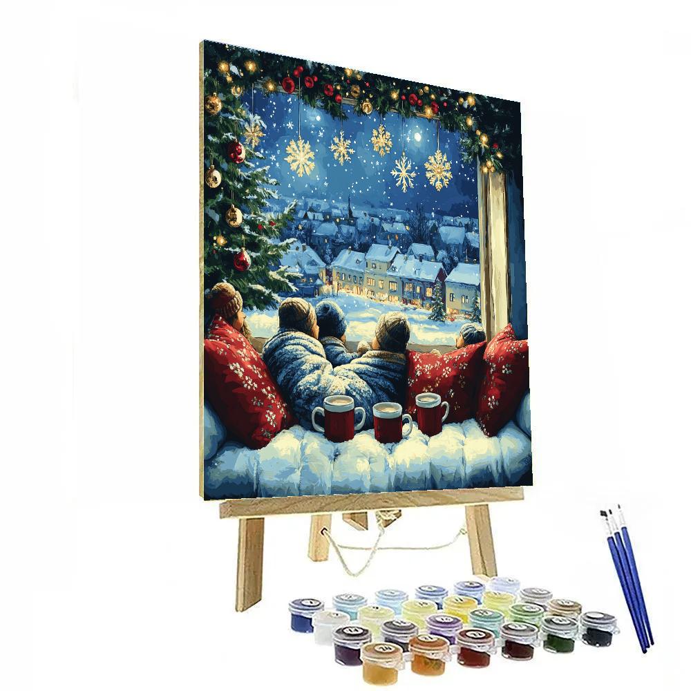 Window Seat Christmas Stargazing paint by number