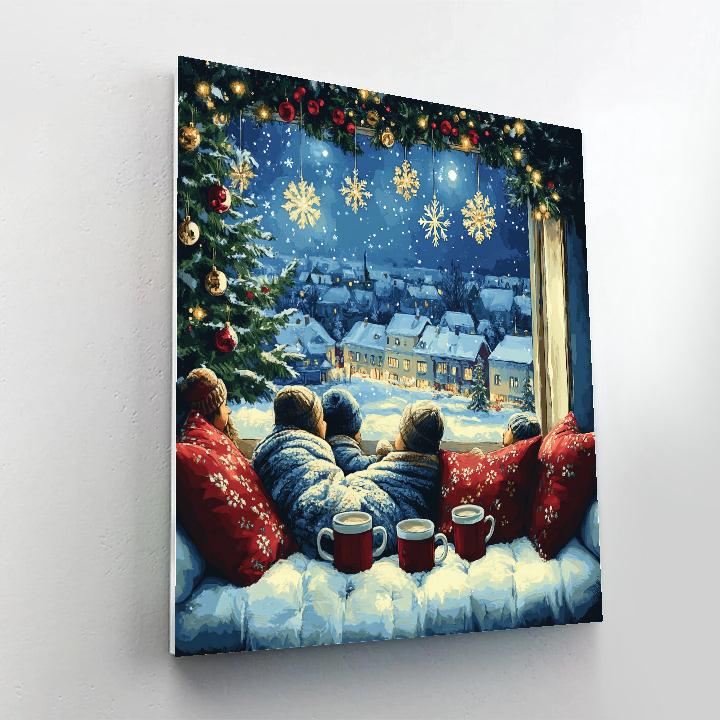 Window Seat Christmas Stargazing paint by number