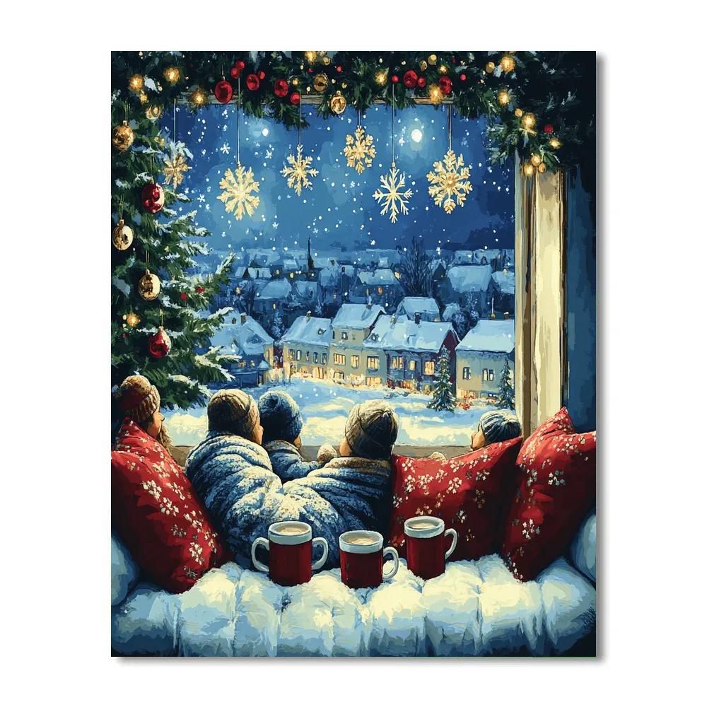 Window Seat Christmas Stargazing paint by number