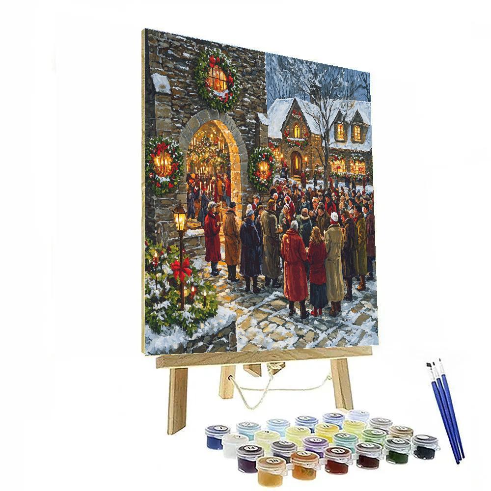 Midnight Mass Courtyard Gathering Numbered painting kits