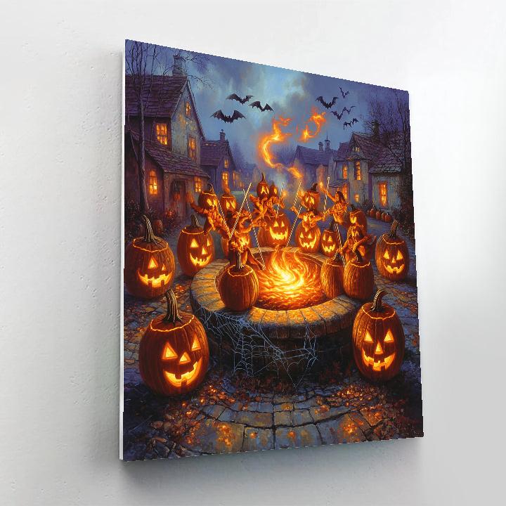 Halloween Lantern Orchestra painting number kit