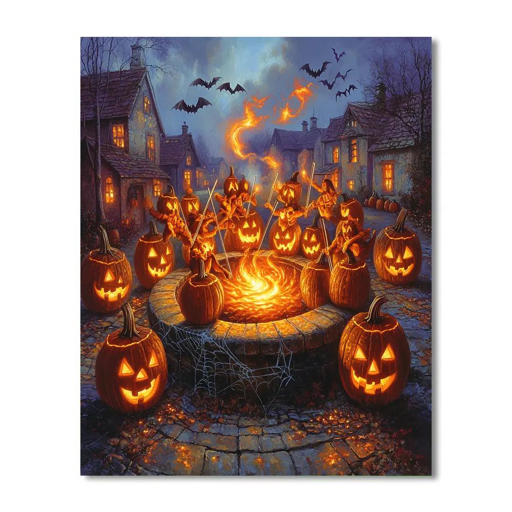 Halloween Lantern Orchestra painting number kit