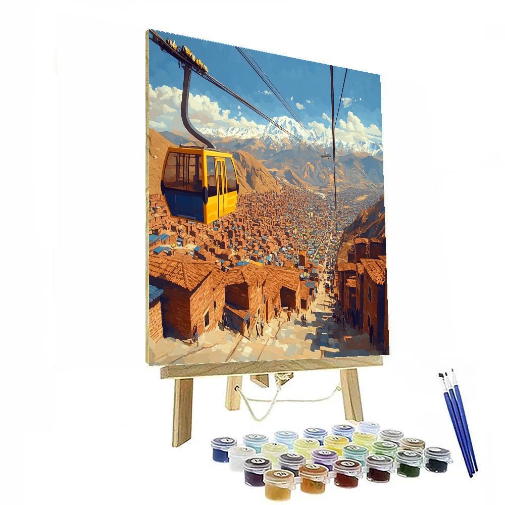 Cable Cars Above La Paz El Alto Line La Paz Bolivia paint by number