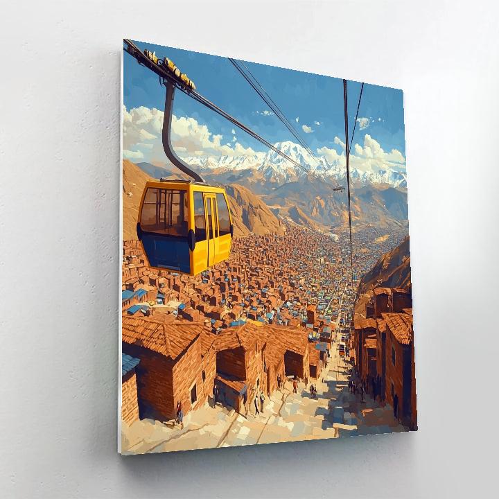 Cable Cars Above La Paz El Alto Line La Paz Bolivia paint by number