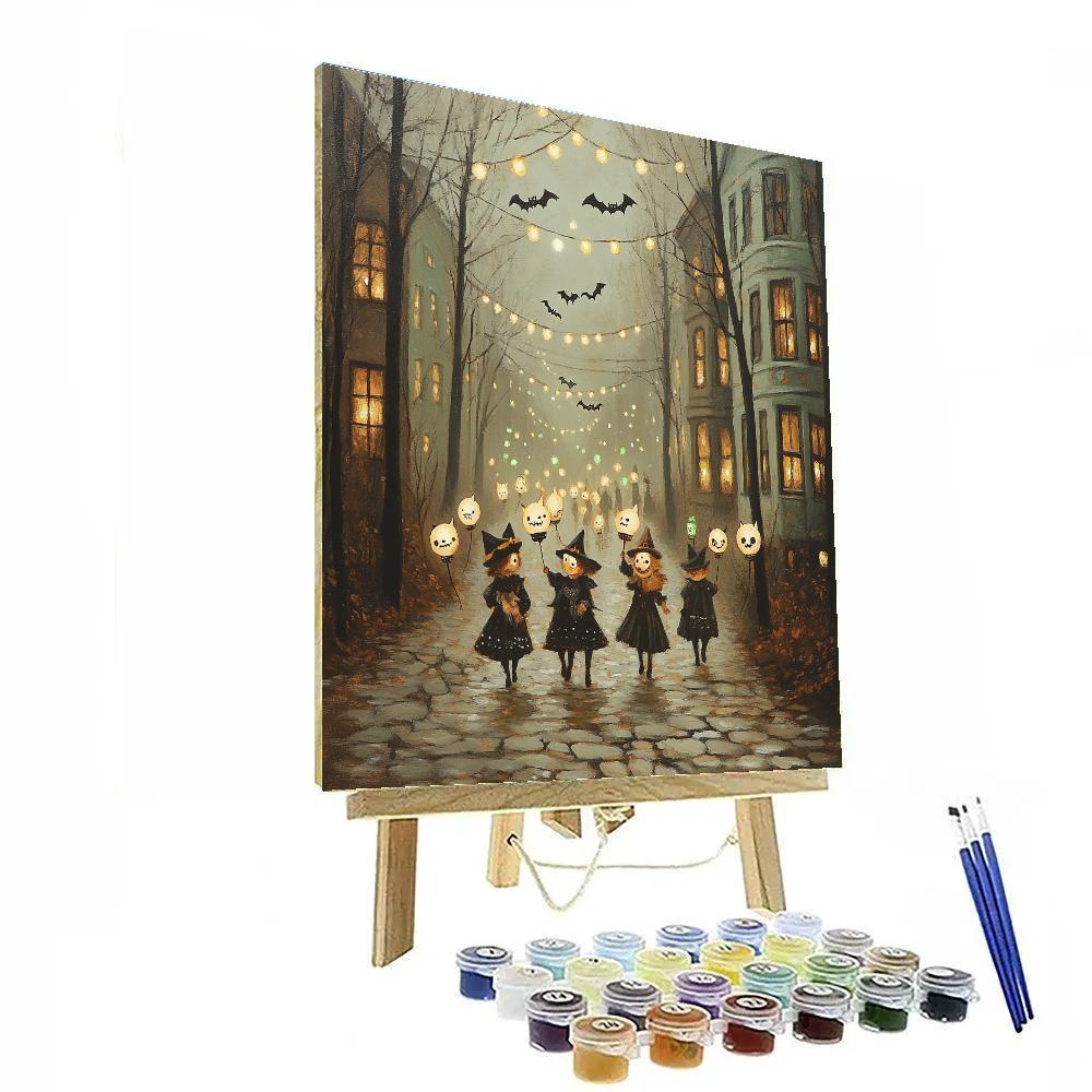 Lantern Parade With Spooky Shadows DIY paint by numbers