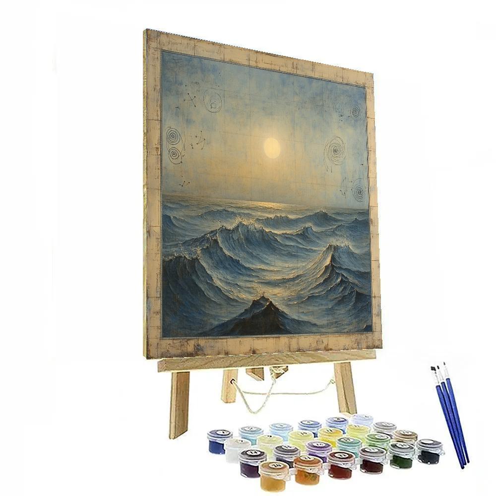 Leonardo Da Vinci Inspired Nocturne Of Ocean Currents paint by number