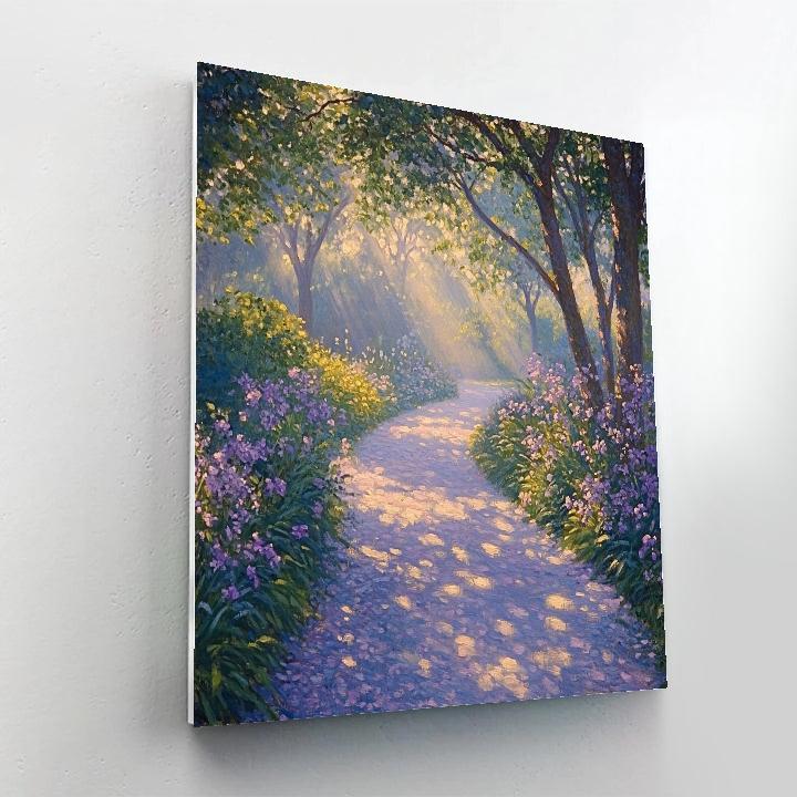 Monet Inspired Morning Garden Path paint by color