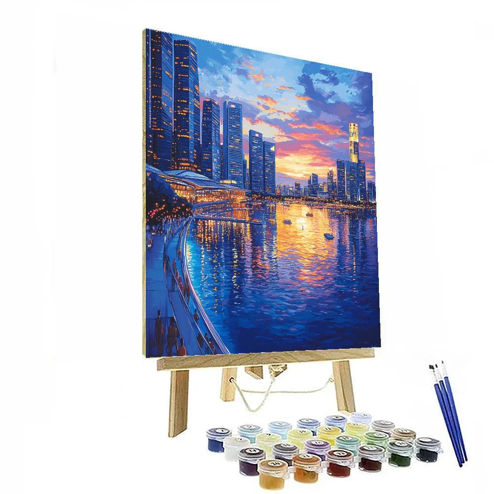 Marina Bay Sands Infinity Pool Skyline View Singapore DIY paint by numbers