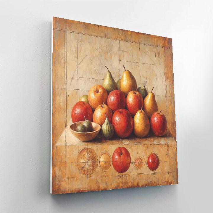 Leonardo Da Vinci Inspired Orchard Of Geometric Fruits Paint by numbers kits