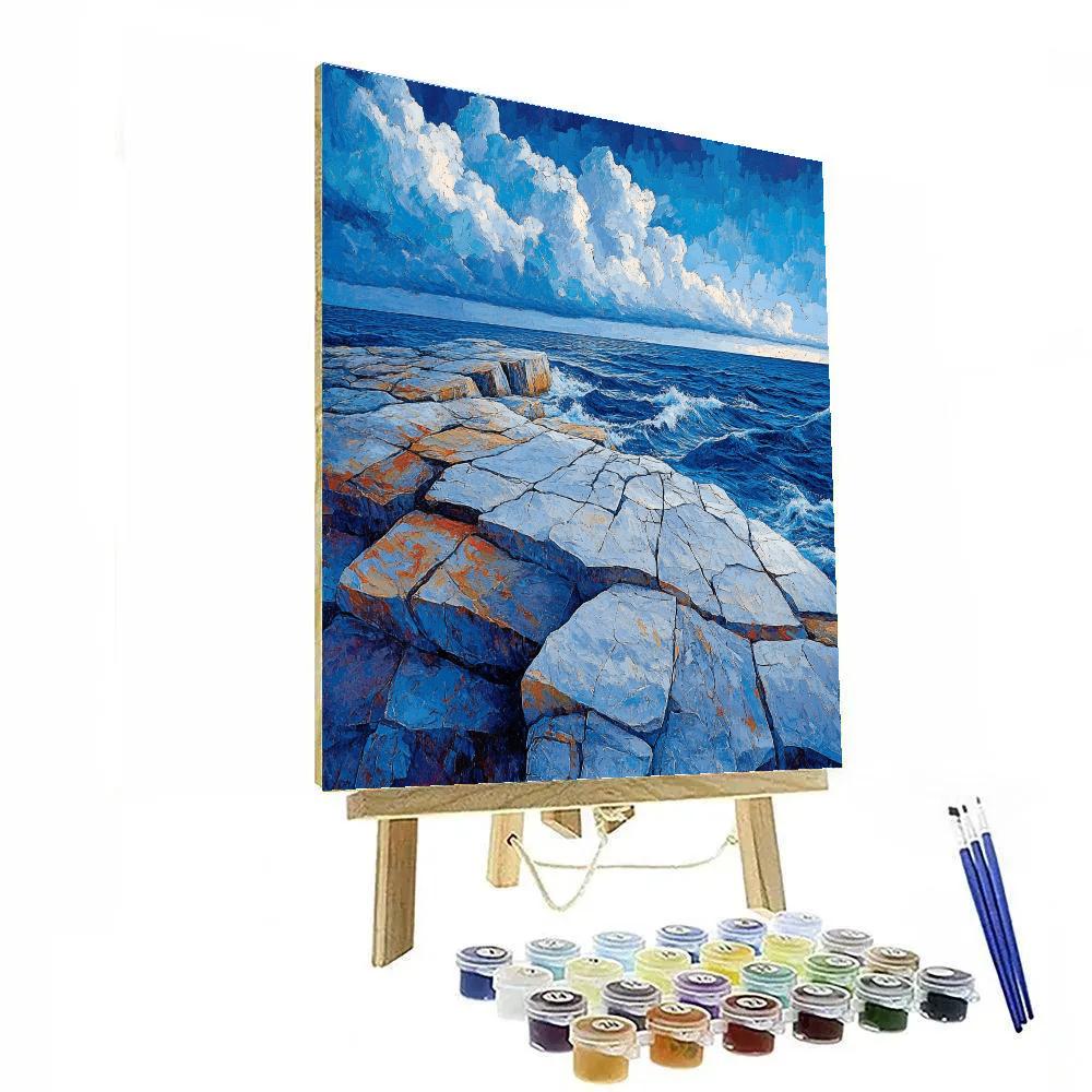 Arthur Lismer Inspired Storm Carved Granite Shore Number painting