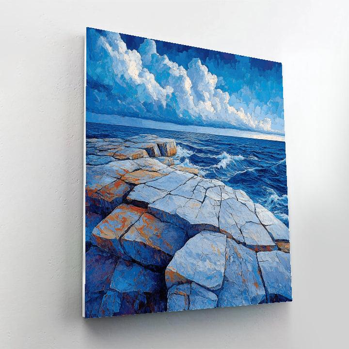 Arthur Lismer Inspired Storm Carved Granite Shore Number painting