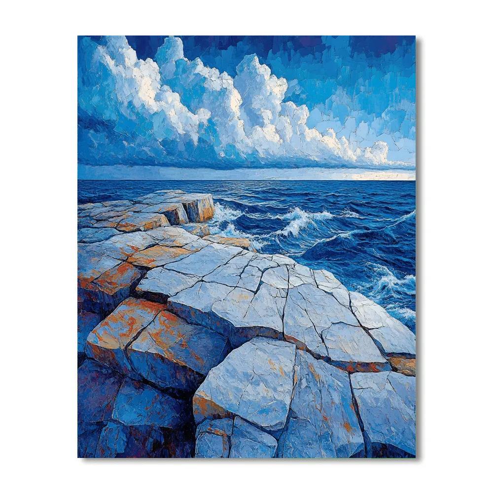 Arthur Lismer Inspired Storm Carved Granite Shore Number painting