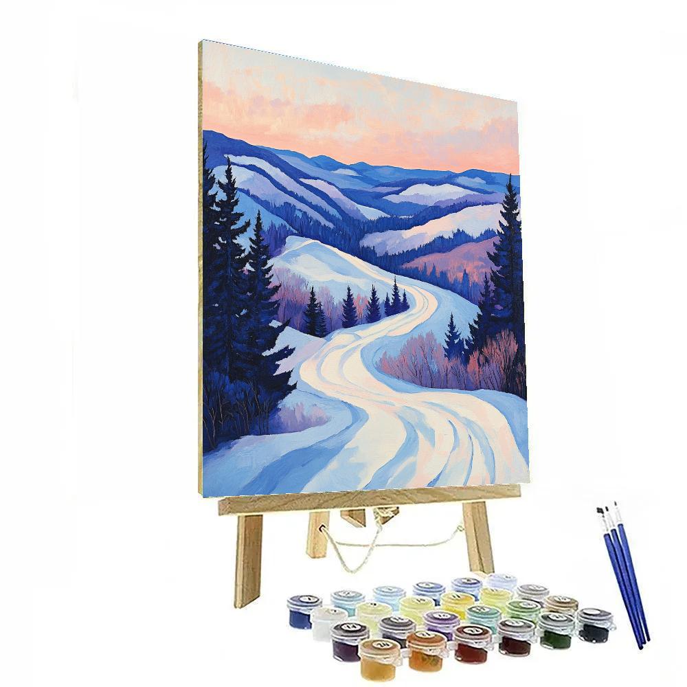 A.Y. Jackson Inspired Color Snow In Quiet Laurentian Valley painting number kit