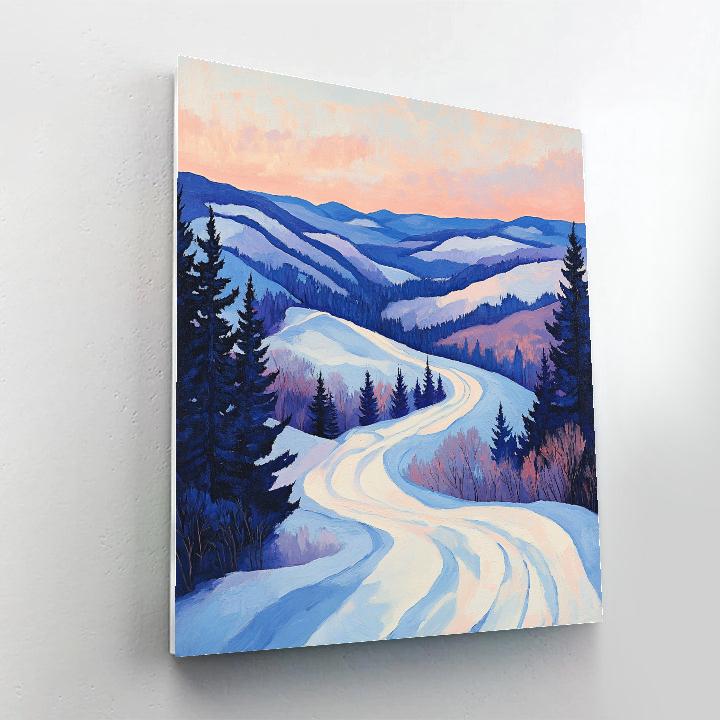 A.Y. Jackson Inspired Color Snow In Quiet Laurentian Valley painting number kit