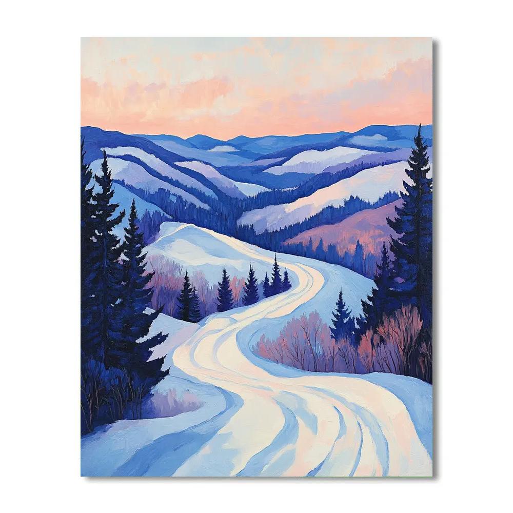 A.Y. Jackson Inspired Color Snow In Quiet Laurentian Valley painting number kit