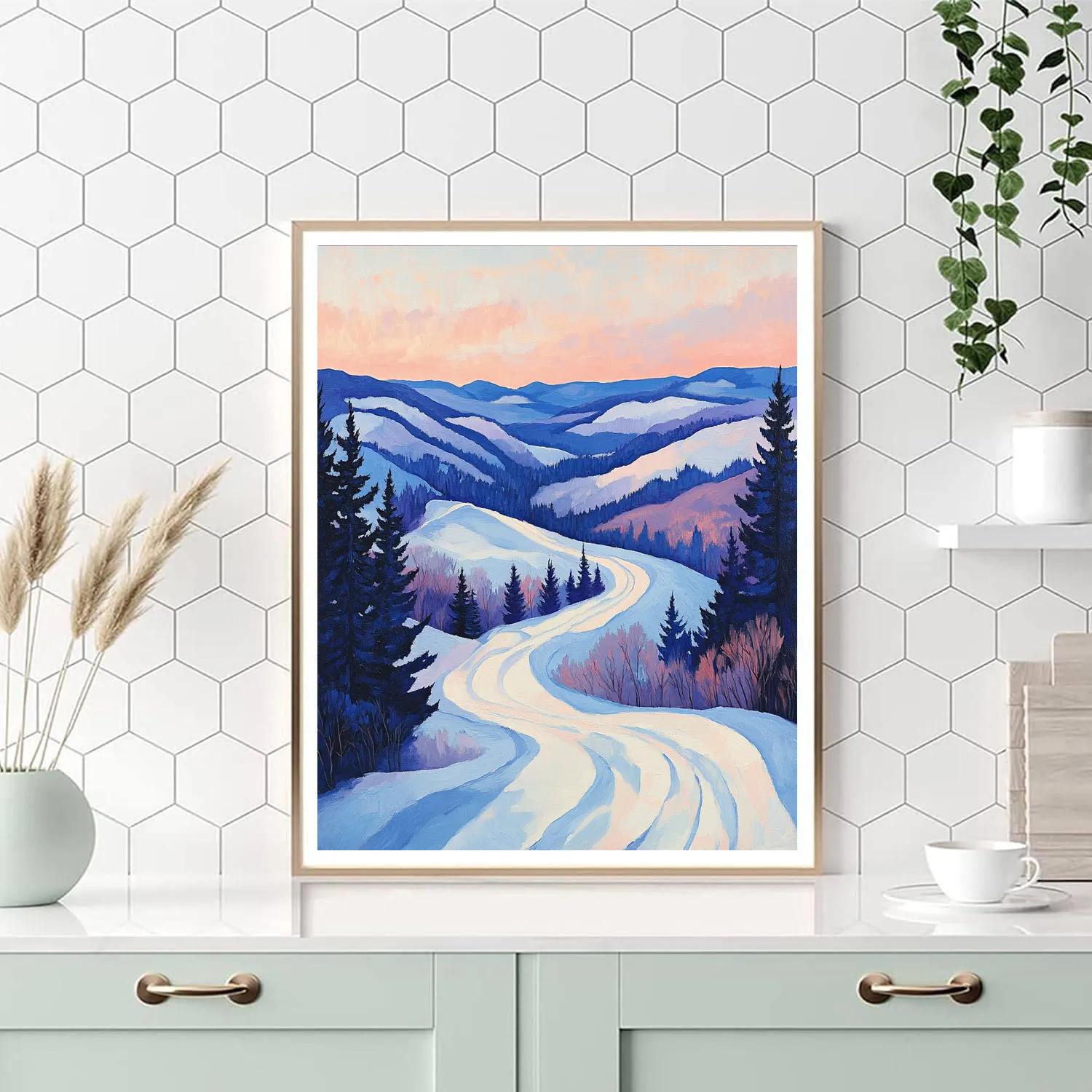 A.Y. Jackson Inspired Color Snow In Quiet Laurentian Valley painting number kit