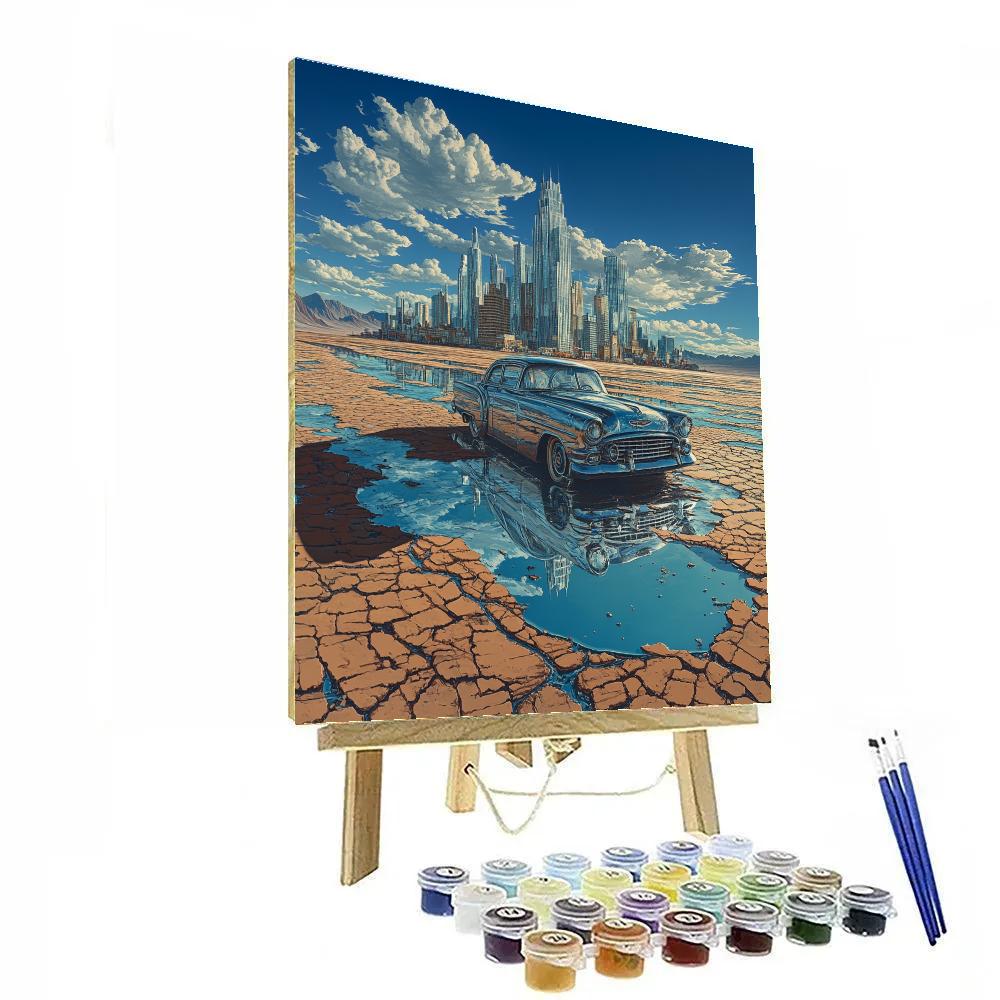 Salvador Dali Inspired Melting Cityscape paint by number