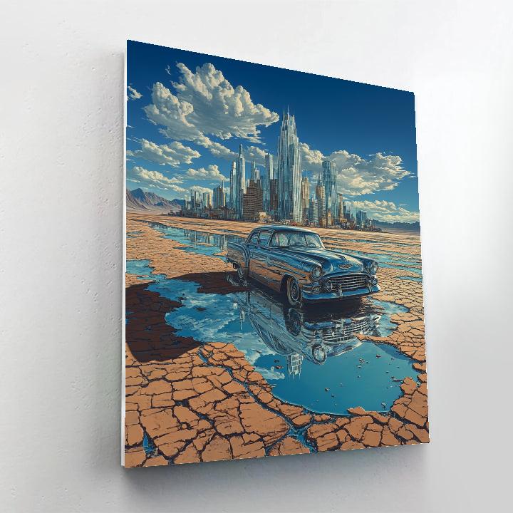 Salvador Dali Inspired Melting Cityscape paint by number
