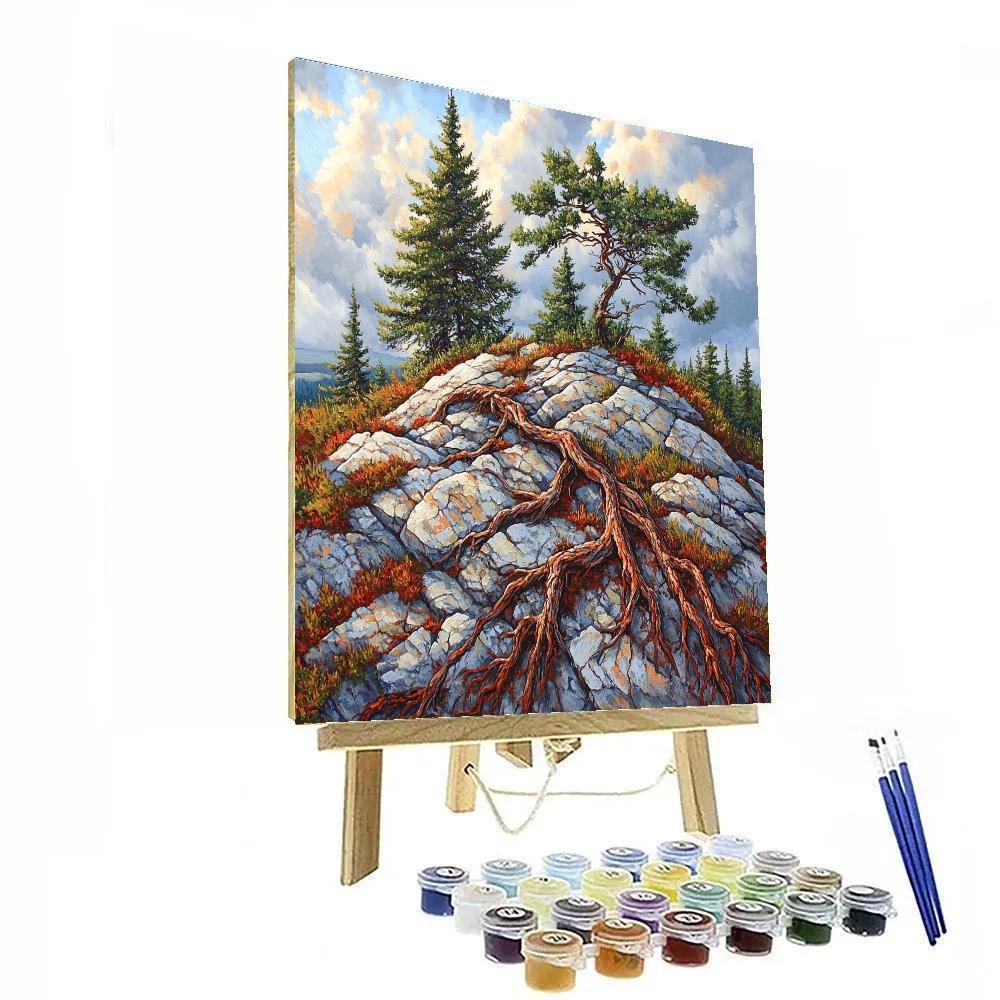 Arthur Lismer Inspired Tangled Pine Roots On Windbreak Ridge paint by numbers