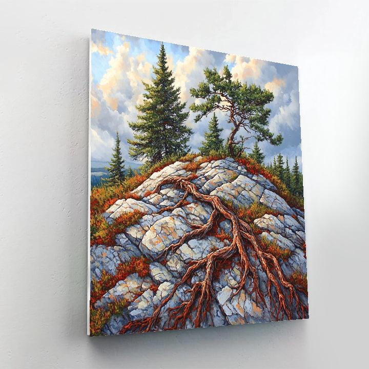 Arthur Lismer Inspired Tangled Pine Roots On Windbreak Ridge paint by numbers