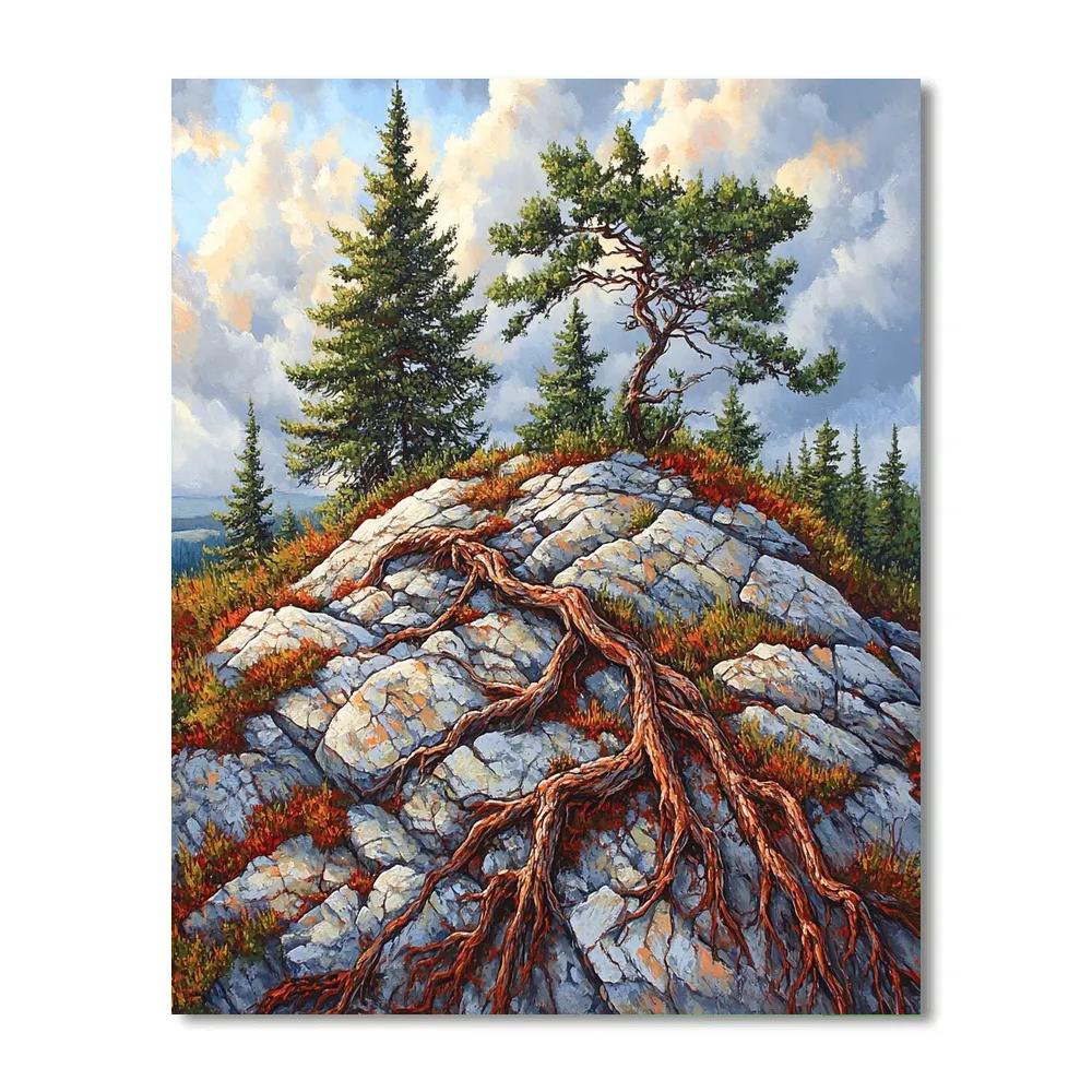 Arthur Lismer Inspired Tangled Pine Roots On Windbreak Ridge paint by numbers
