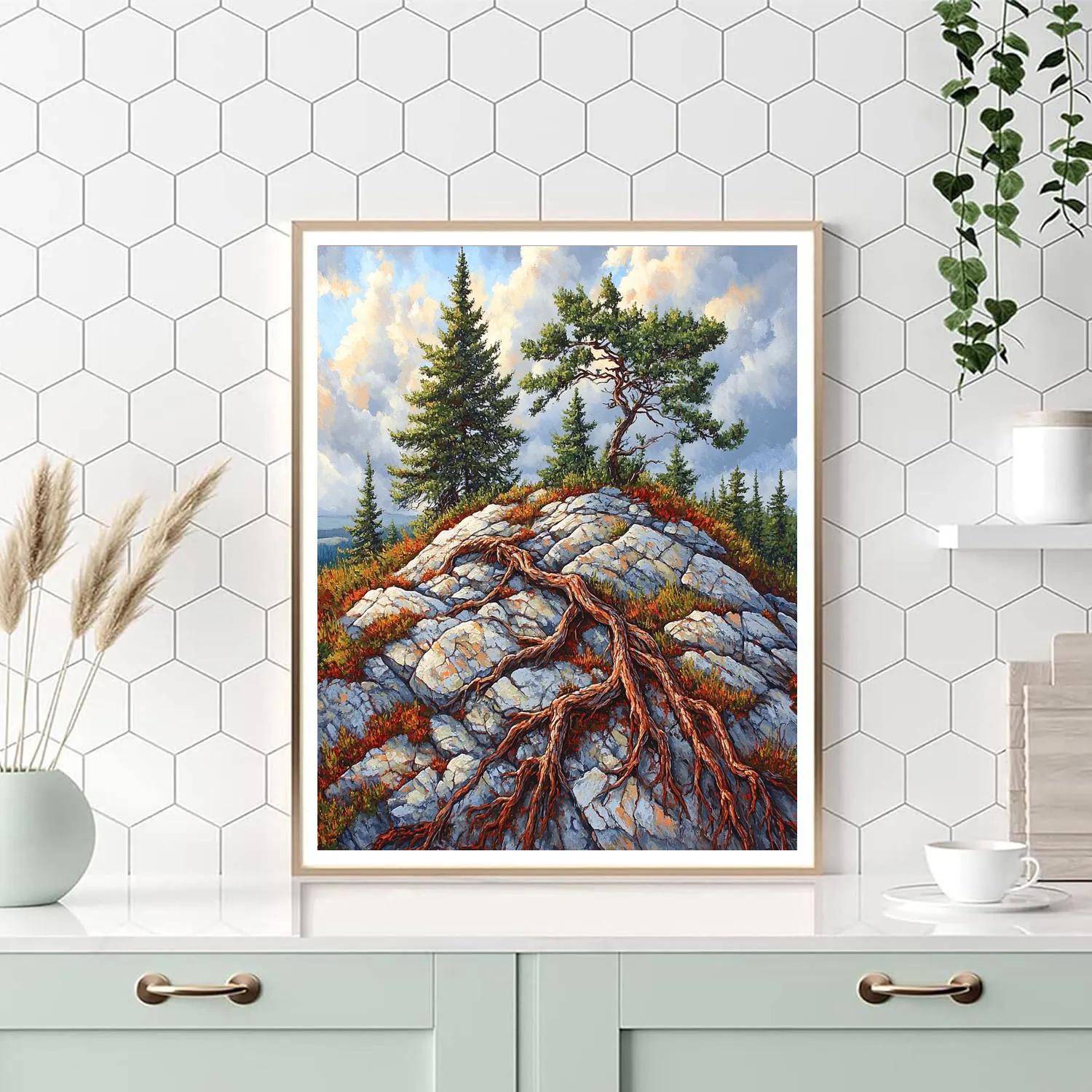 Arthur Lismer Inspired Tangled Pine Roots On Windbreak Ridge paint by numbers