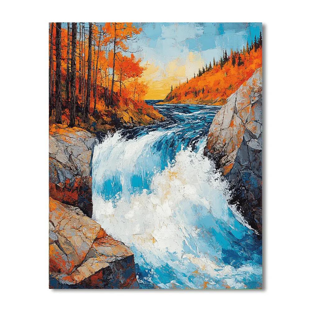 A.Y. Jackson Inspired Autumn Rapids Through Granite Pines Numbered painting kits