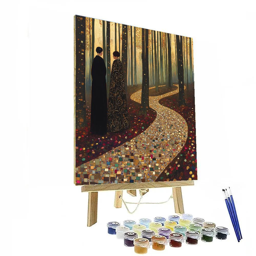 Gustav Klimt Inspired Golden Forest Walk DIY paint by numbers