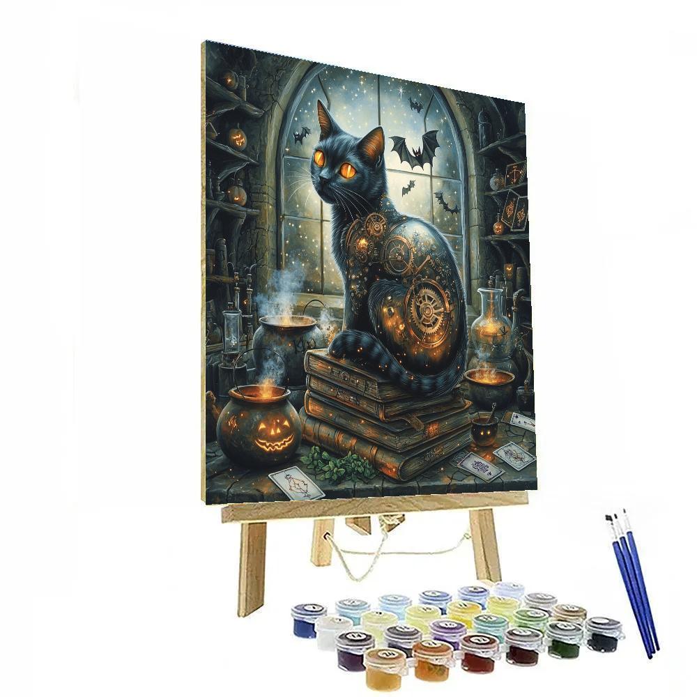 Clockwork Cat Familiar Spooky Paint by numbers kits