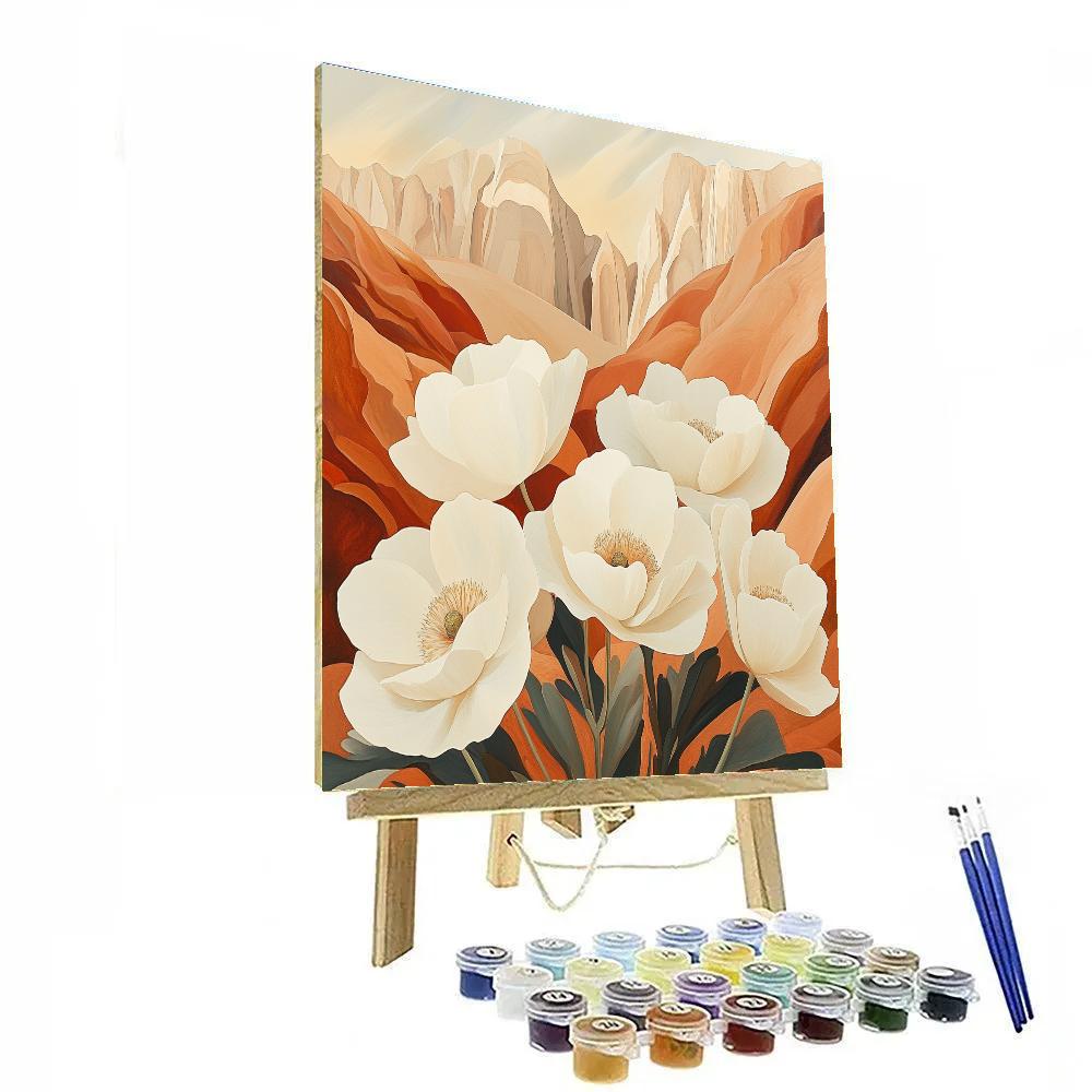 Georgia OKeeffe Inspired Desert Canyon Flowers DIY paint by numbers
