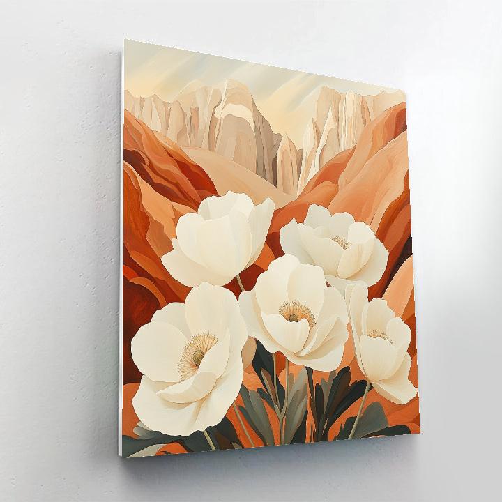 Georgia OKeeffe Inspired Desert Canyon Flowers DIY paint by numbers